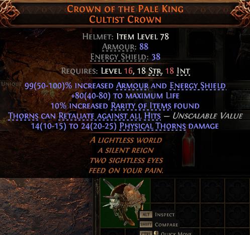 MMOJUGG Path of Exile 2 CROWN OF THE PALE KING CULTIST CROWN#1030873 Détails de fonction et d'utilisation