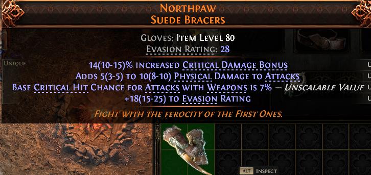 MMOJUGG Path of Exile 2 NORTHPAW SUEDE BRACERS#1151941 Détails de fonction et d'utilisation